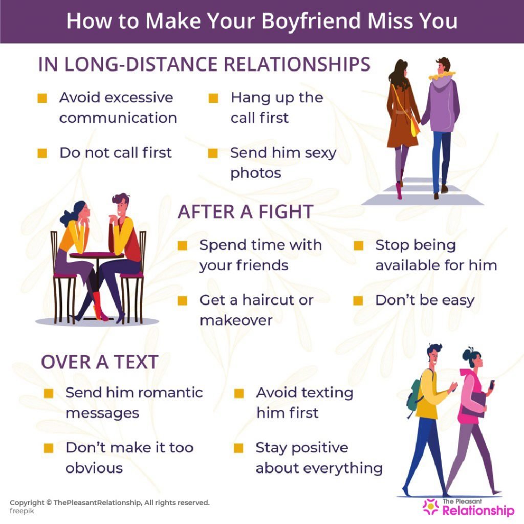 How to Make Your Boyfriend Miss You 40 Subtle Ways!